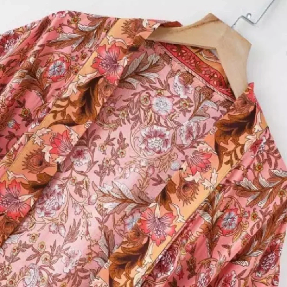 Floral & Paisley Print Kimono Bohemian Duster Wrap Coverup Top Casual - Picture 4 of 12